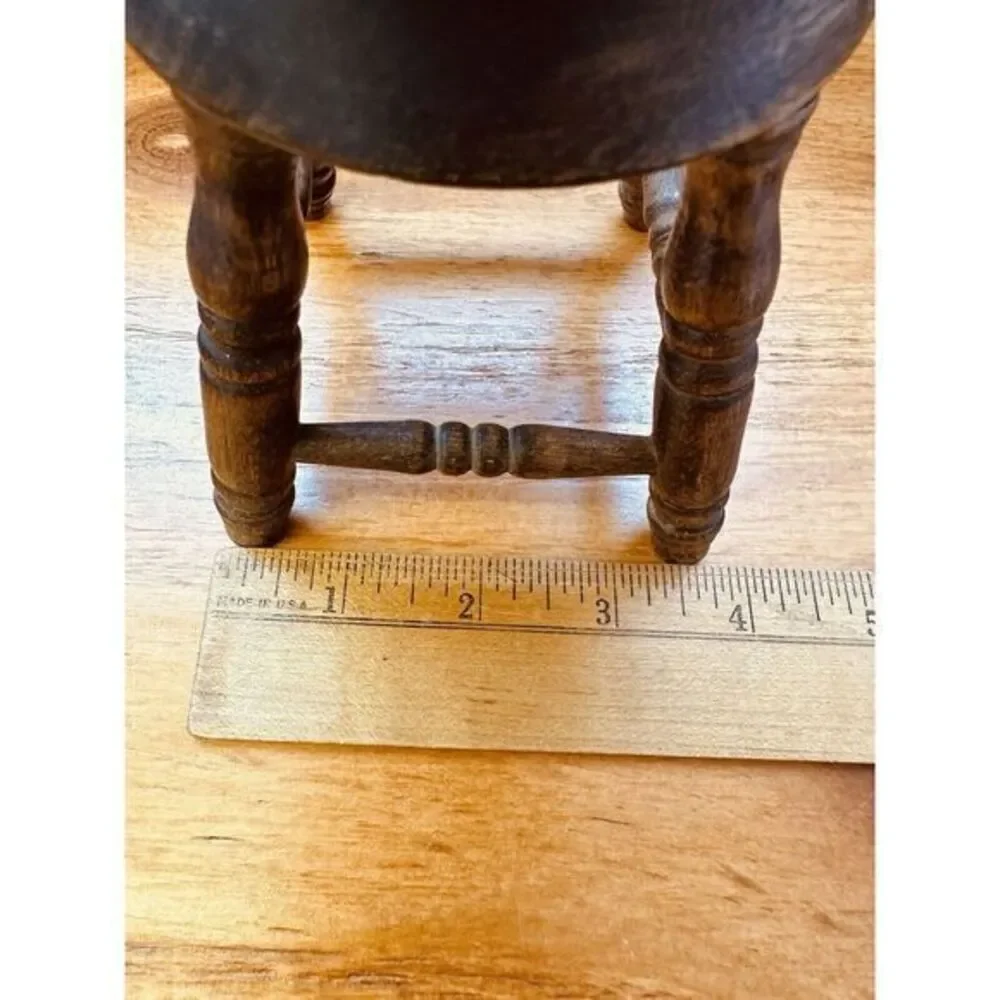 Mini Round Stool Doll House Piano Seat Small Adjustable Table Top Riser‎ VTG